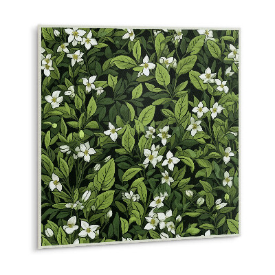 Vinyl tiles White flowers and leaves