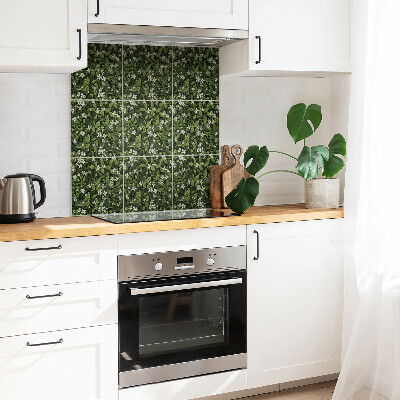 Vinyl tiles White flowers and leaves