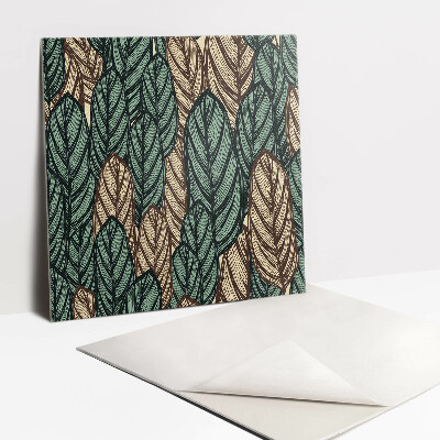 Vinyl tiles Drawn boho leaves