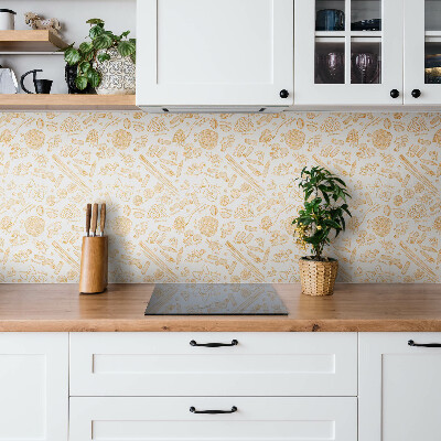 Vinyl tiles Yellow pasta motif