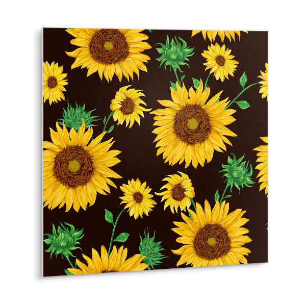 Vinyl wall tiles Yellow sunflowers