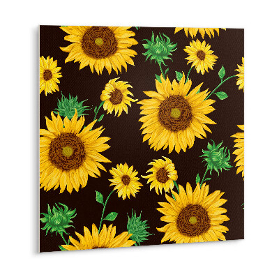 Vinyl wall tiles Yellow sunflowers