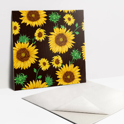 Vinyl wall tiles Yellow sunflowers