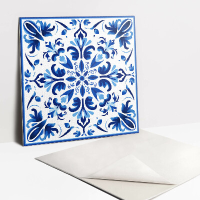 Vinyl flooring tiles Blue ornament