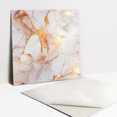 Self adhesive vinyl floor tiles Golden marble