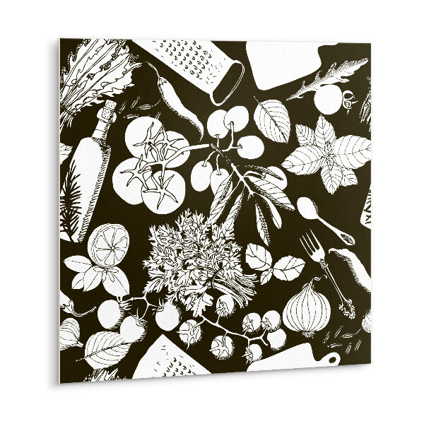 Vinyl tiles Black and white cartoon vegetables