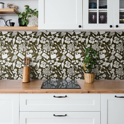 Vinyl tiles Black and white cartoon vegetables