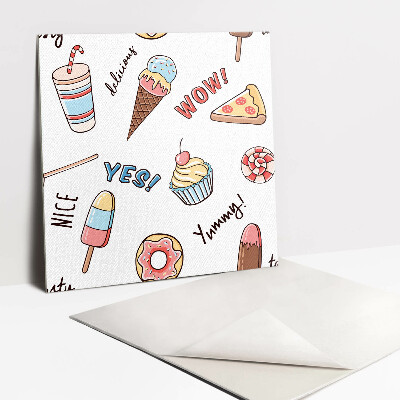 Self adhesive vinyl floor tiles Ice cream and cupcakes