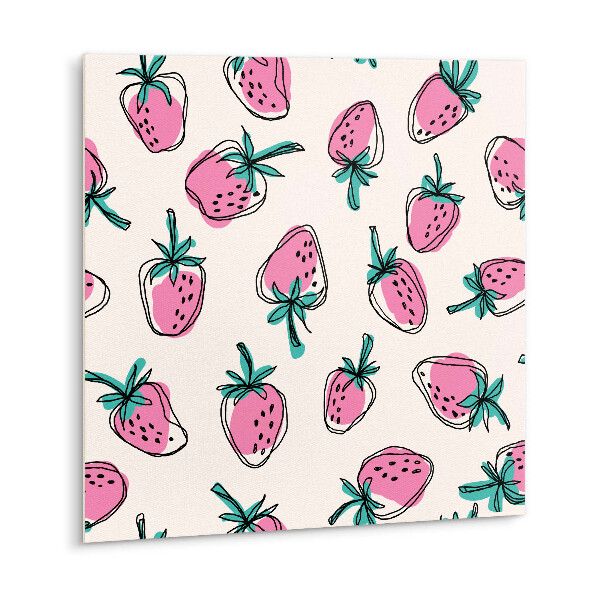 Self adhesive vinyl floor tiles Pink strawberries