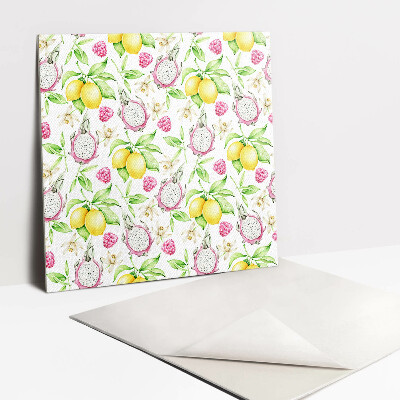 Self adhesive vinyl tiles Dragon fruit and lemon