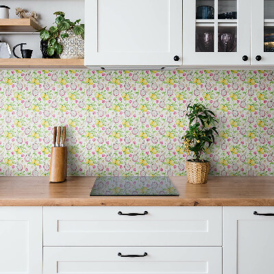 Self adhesive vinyl tiles Dragon fruit and lemon