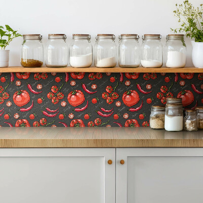 Vinyl wall tiles Peppers and tomato