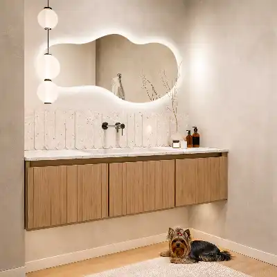 Organic LED mirror with an unusual shape
