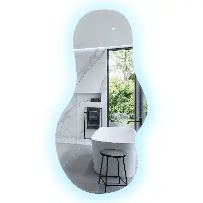 Organic mirror with LED lights unusual shape