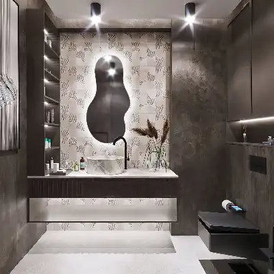 Organic LED mirror with an unusual shape