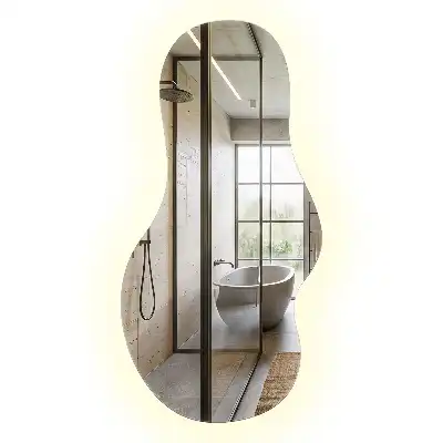 Organic mirror with LED lights unusual shape