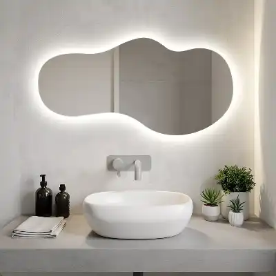 Organic LED mirror with an unusual shape
