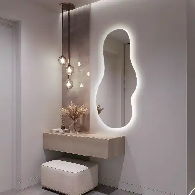Organic LED mirror with an unusual shape