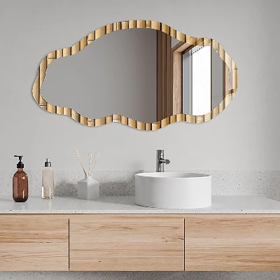 Asymmetric mirror with printed frame Bamboo pattern