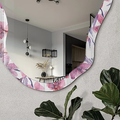 Irregular printed mirror Floral watercolor