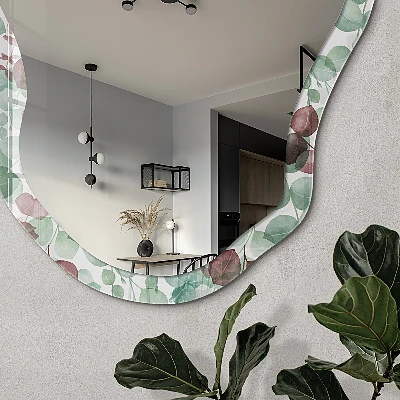 Irregular printed mirror Watercolor leaves