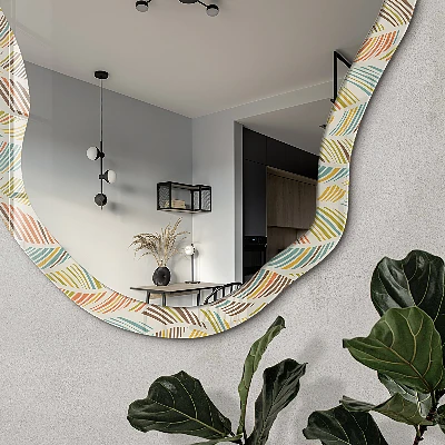 Irregular printed mirror Colorful waves