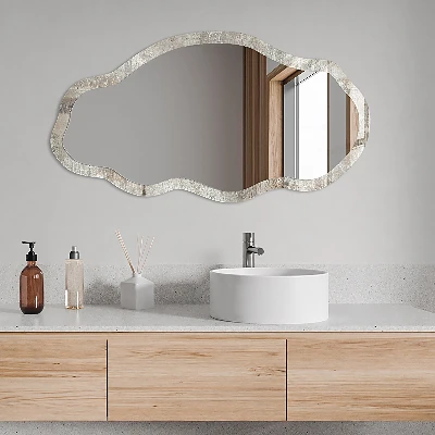 Irregular printed mirror Industrial patina