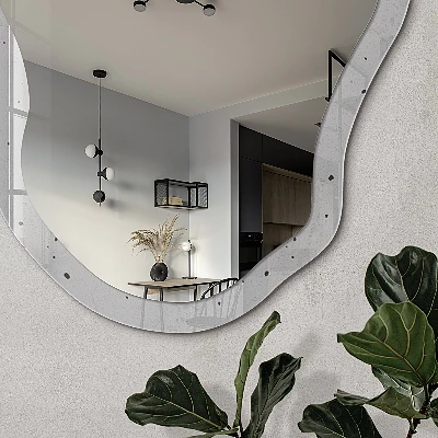 Irregular printed mirror Modern concrete