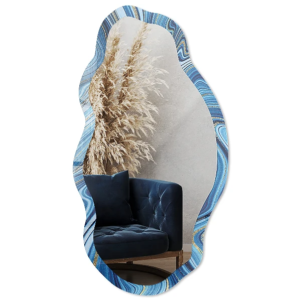 Irregular printed mirror Blue marble