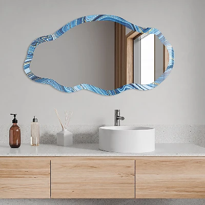 Irregular printed mirror Blue marble