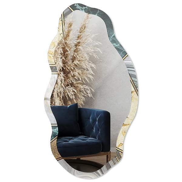 Irregular printed mirror Geometric mosaic