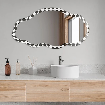 Irregular printed mirror Classic chessboard