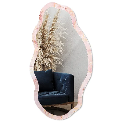 Irregular printed mirror Pink marble