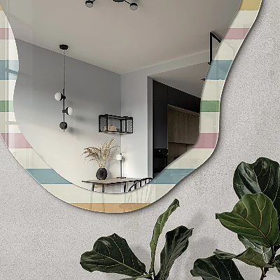 Irregular printed mirror Colored stripes