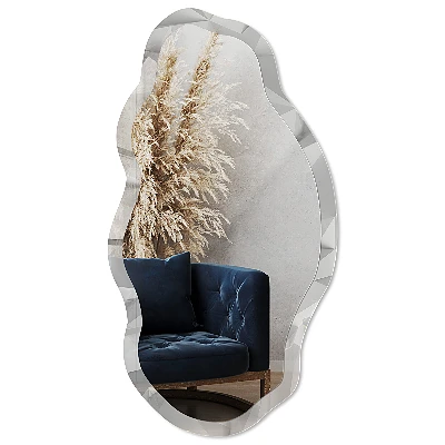 Irregular mirror with printed frame Geometric texture