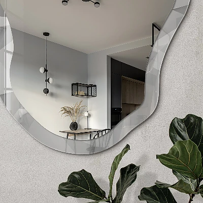 Irregular mirror with printed frame Geometric texture