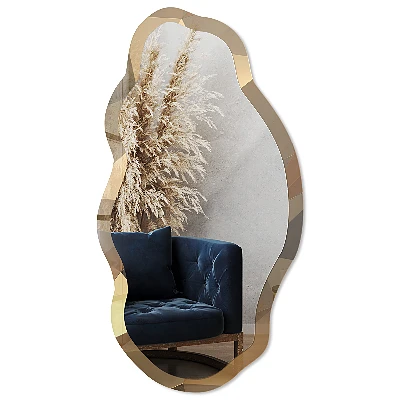 Irregular mirror with printed frame Geometric mosaic