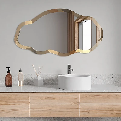 Irregular mirror with printed frame Geometric mosaic