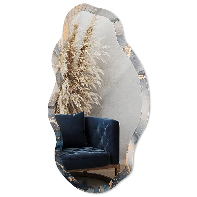 Asymmetric mirror with printed frame A ripple of color