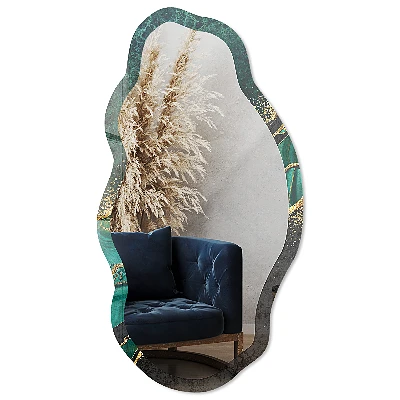 Irregular printed mirror Green stripes