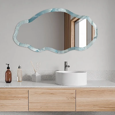 Asymmetric mirror with printed frame Sea texture