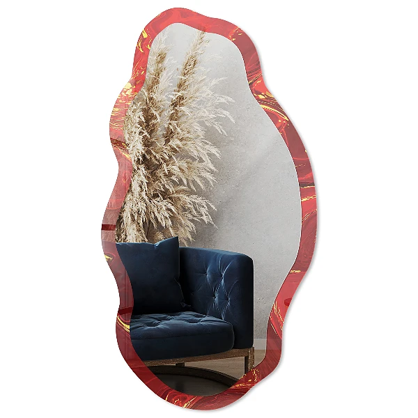 Irregular printed mirror Red abstraction