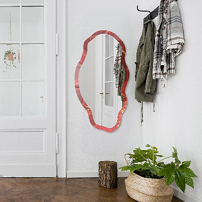 Irregular printed mirror Red abstraction