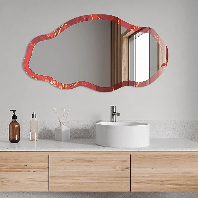 Irregular printed mirror Red abstraction