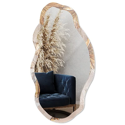 Irregular printed mirror Plant leaves