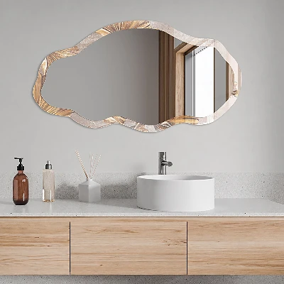 Irregular printed mirror Plant leaves