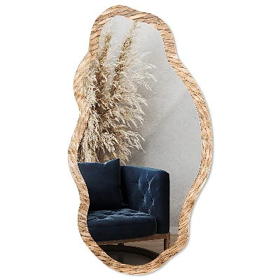 Asymmetric mirror with printed frame Braided texture
