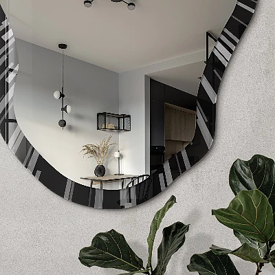 Irregular mirror with printed frame Cosmic energy