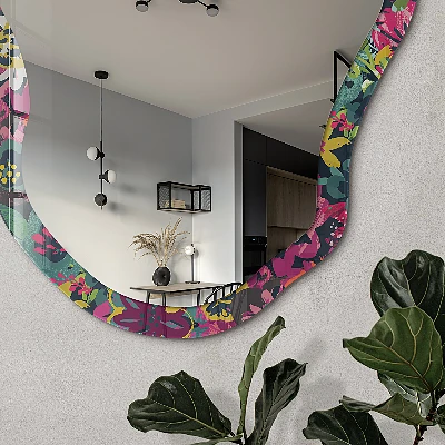 Irregular printed mirror A floral feast