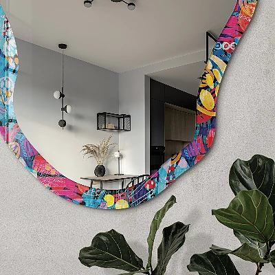 Irregular printed mirror Colorful abstraction